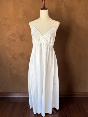 Robert Rodriguez Neakita Halter Denim Dress in Cream Size 8
